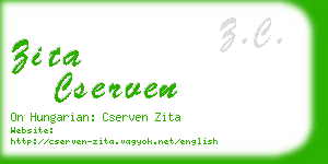 zita cserven business card